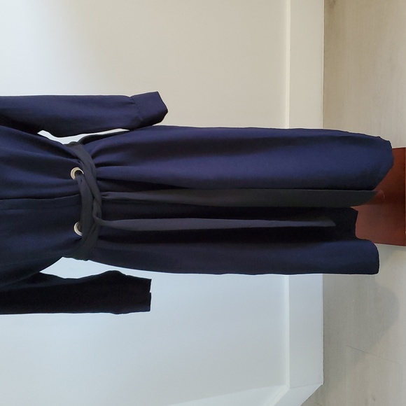 Zara Navy Long Sleeve Dress - Picture 4 of 9